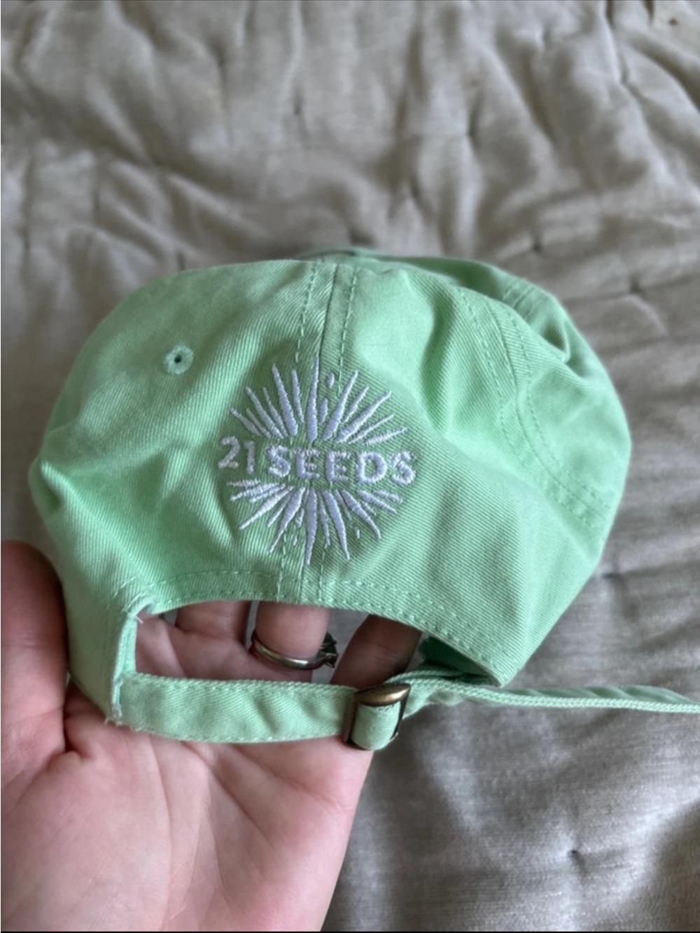 OTTO Mint Green Baseball Cap with Red Label - Picture 3 of 3